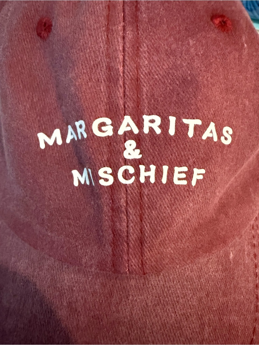 Margaritas & Mischief Embroidered Baseball Cap - Dusty Rose - Picture 2 of 2